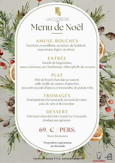 Menu de Noël La Closerie Dijon